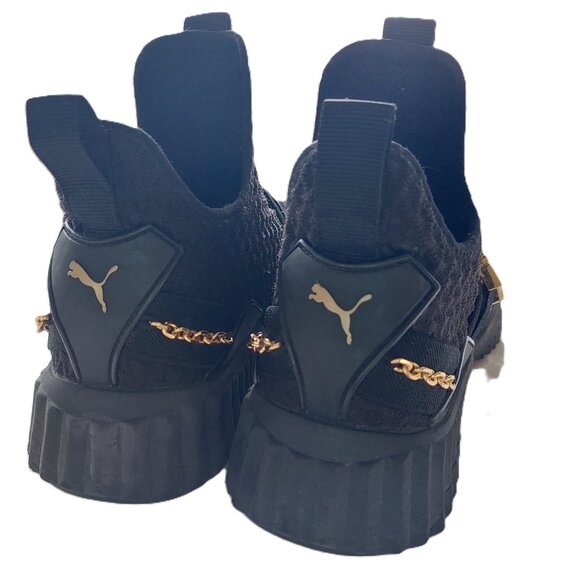 Puma Defy Mid Top Training Shoes Black & Gold Women's Size 8.5 - Picture 2 of 6